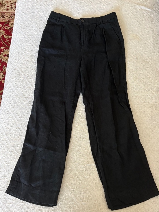 Banana Republic Pants - Women's 8 Banana Republic Black Linen Trousers Pleated Front